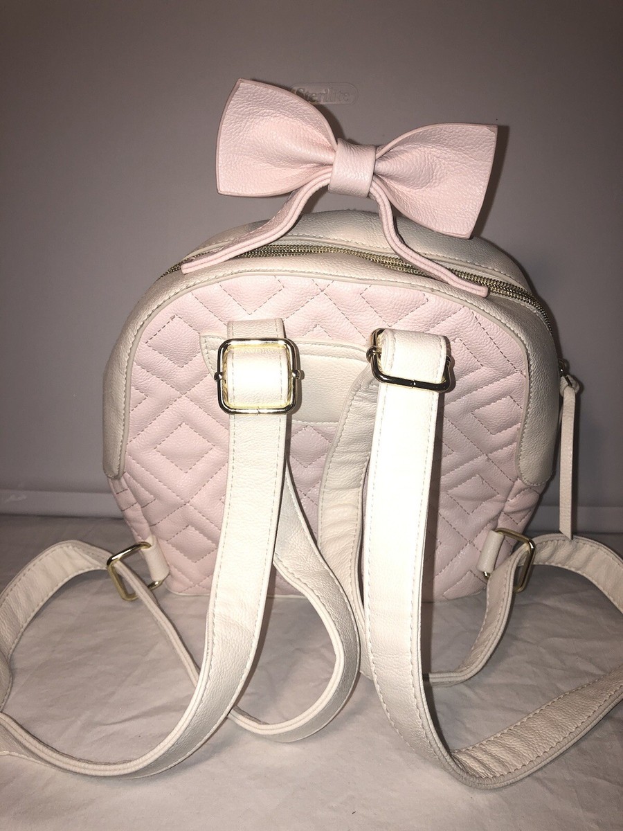 Betsey Johnson Bow Pink White Pearl Backpack | eBay display picture 1