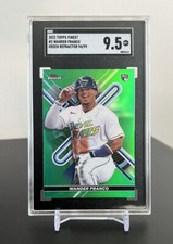 2022 TOPPS FINEST #2 WANDER FRANCO GREEN REFRACTOR /99 ROOKIE RC SGC 9.5 Mint+