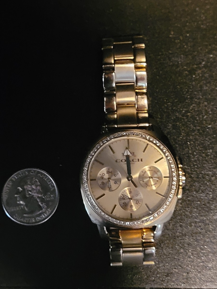 COACH Boyfriend Womens Multifunction Glitz Watch, Gold Dial  display picture 1