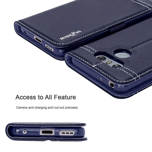 Funda billetera abatible de cuero genuino de lujo con soporte para LG G6 2017 lanzamiento - Imagen 22 de 43