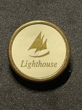 Rare Lighthouse Golf Club 3/4" Brass Stem Golf Marker - A Beauty