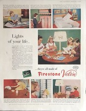 Persianas de protección de superficie y tela Firestone Velon 1955 de colección años 50