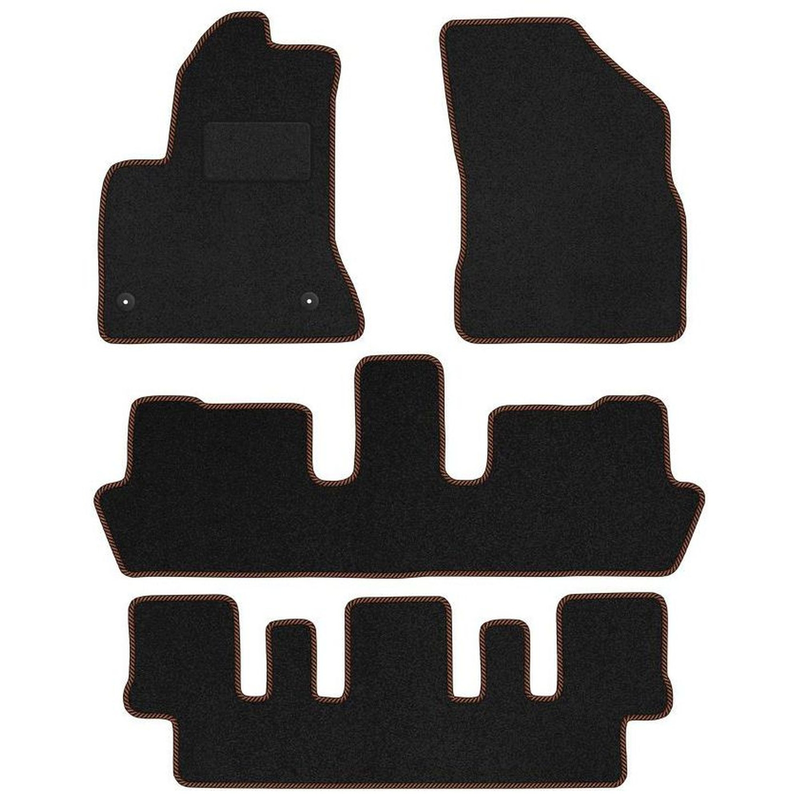 Tapis de sol en velours marron Streak pour Citroën C4 Grand Picasso I 2006-2013