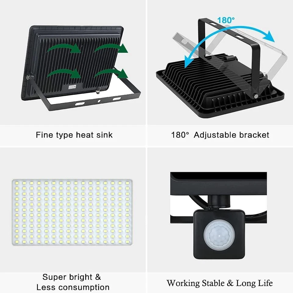 Led Floodlight Outside Light 50W-100W Security Flood Lights Outdoor Garden Lamp - Image 3 of 4