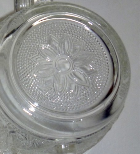 Vintage Anchor Hocking Sandwich Glass creamer open sugar clear gold rim - Picture 5 of 5