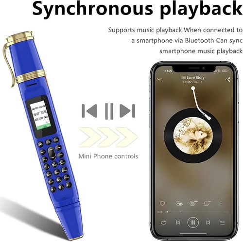 Pen Mini Mobile Phon Rechargeable with 0.96 Inch Tiny Screen, Bluetooth Dialer - Bild 6 von 11