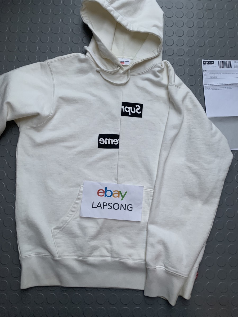 Supreme x Comme des Garçons Split Box Logo Hoodie White Medium With Receipt  | eBay UK