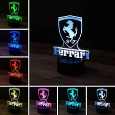 Ferrari 3D LED Night Light Touch Lamp w/7 Color for Kids, Teens & Adults