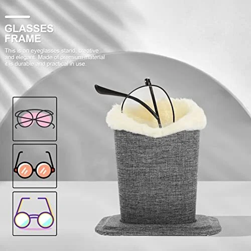 Soporte para gafas Soportes Forrados de felpa Soporte para gafas Estuche para gafas Gris - Imagen 5 de 7