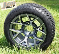 Golf Cart 12 Gunmetal Rally Wheels & 215/40-12 Low Profile Tires-set Of 4 Golf Cart 12 Gunmetal Rally Wheels & 215/40-12 Low Profile Tires-set Of 4