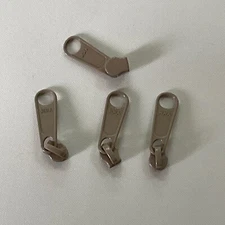 1" YKK Long Zipper Pulls Slide 4.5 CF DFL Beige  (25-50-100-500-1000) (1192)