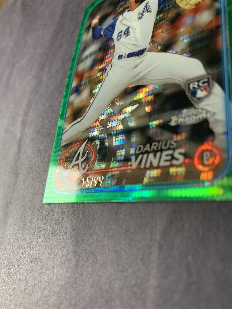 Darius Vines Rookie Card RC 2024 Topps Chrome Green Pulsar /99