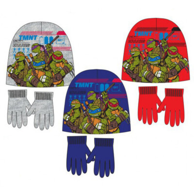 Ninja Turtles 2 tlg. Winterset  Mütze Wintermütze + Handschuhe  Größen: 52 + 54