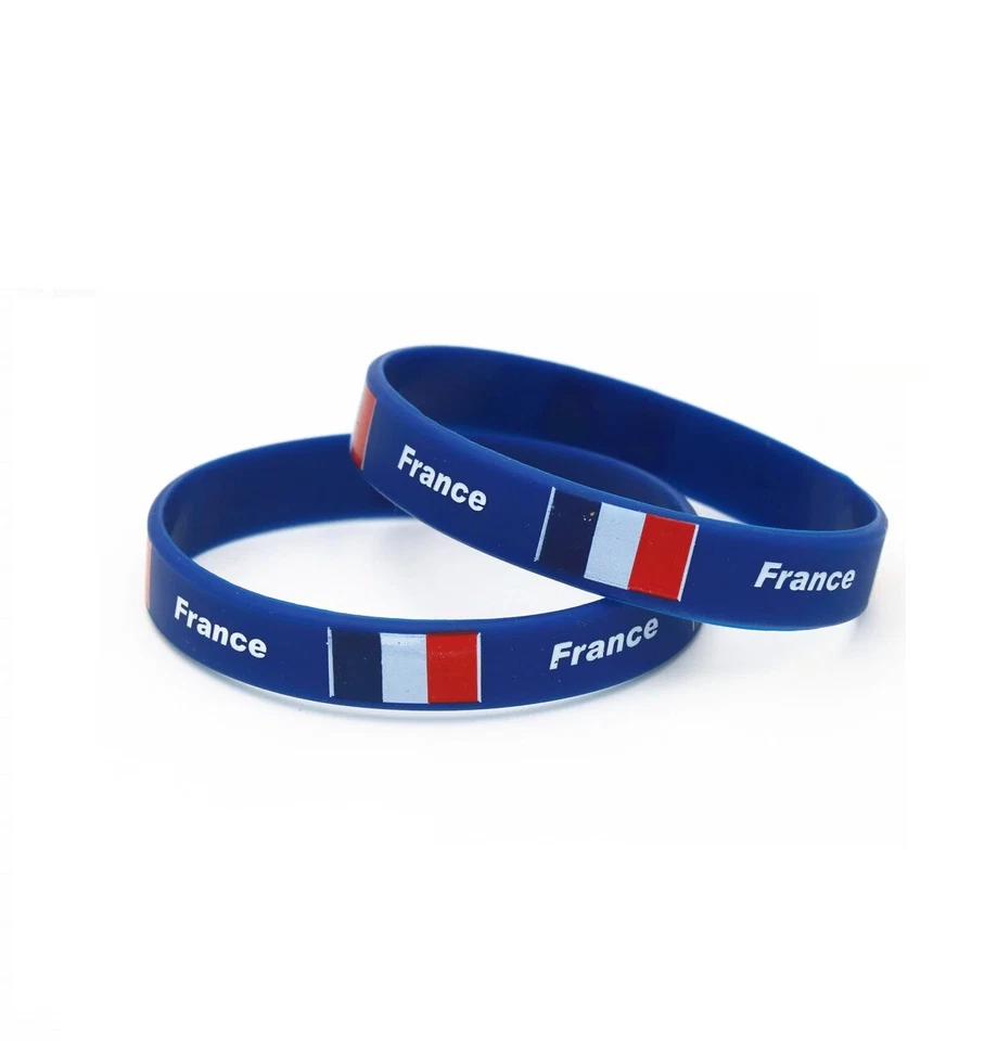 5 Stück Land Welt Flagge Logo Sport Silikon Armband Nationalen Fußball Fans Elas - Bild 3 von 4