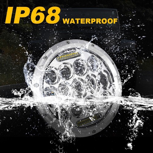 Pair Chrome 7" Round LED Headlights Hi/Lo Sealed Beam for Ford Mustang 1964-1972 - Foto 3 di 12