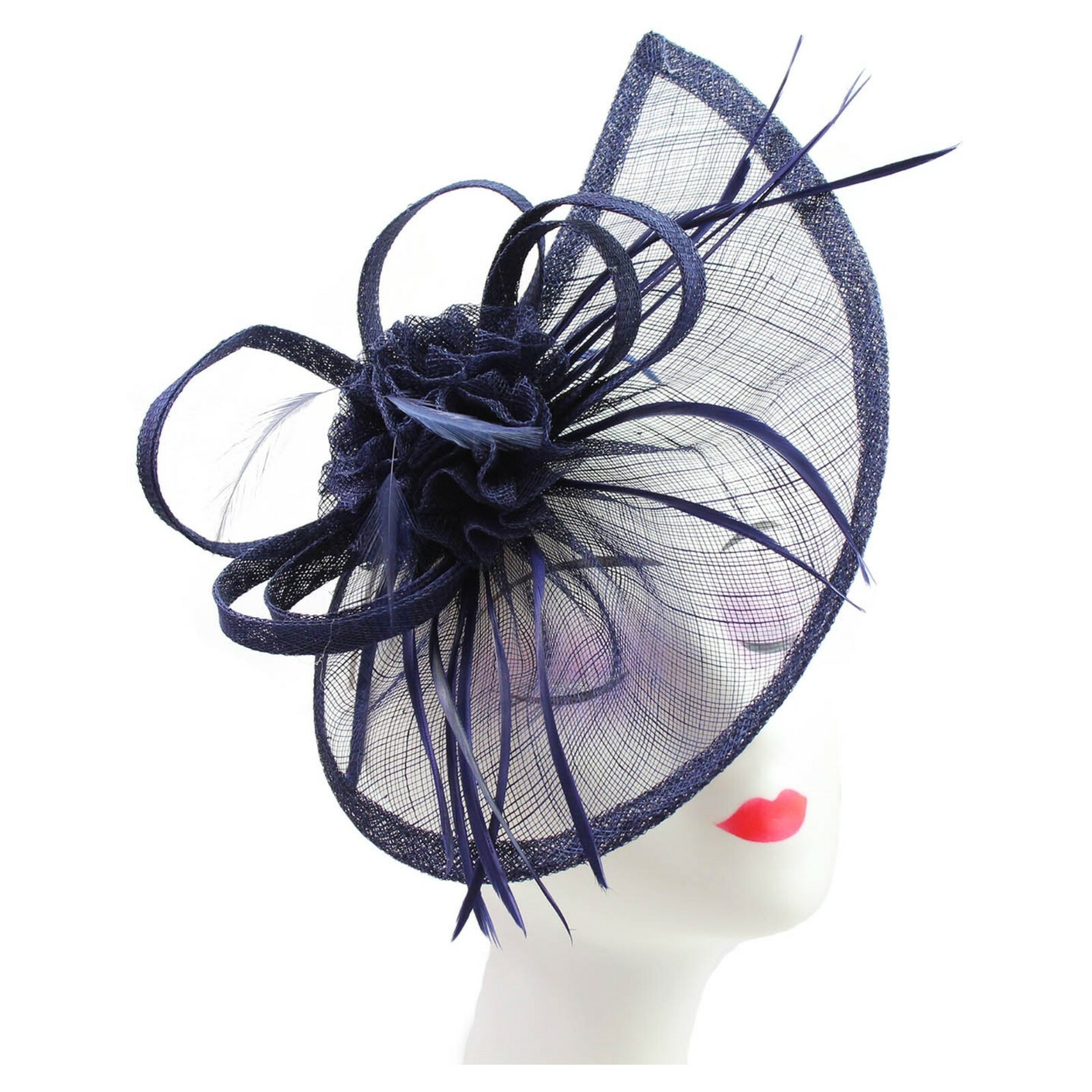 Women Headband clip Wide Teardrop Fascinator Wedding Ladies Day Race ...