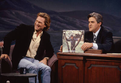 Kurt Russell during an interview with host Jay Leno on June 11 - 1992 TV Photo