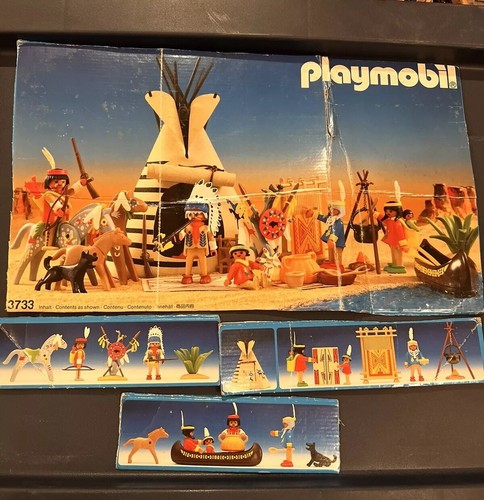 Vintage Playmobil 3733 Teepee Indian Village Western Theme Playset Incomplete - Picture 5 of 5