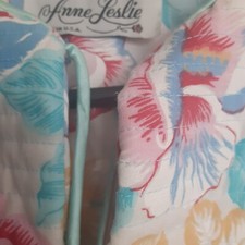 Vintage Anne Leslie U.S.A. Housecoat Cozy  Comfort Quilted Panel Zip