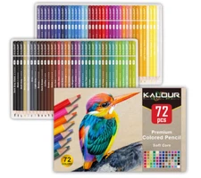 KALOUR 72 Colored Pencils for Adults & Kids – Soft Core for Drawing & Shading