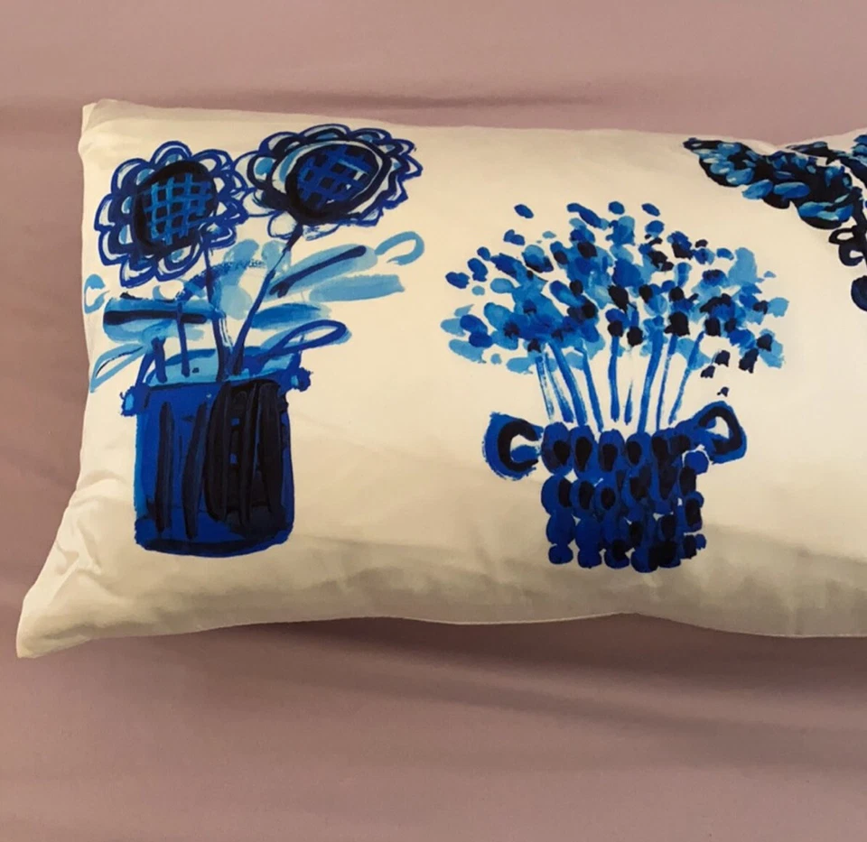 Almohada decorativa Kate Spade azul floral mezcla seda nueva con etiquetas envío gratuito Foto 4 de 4