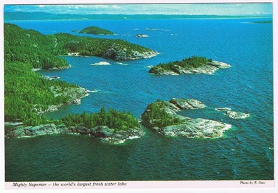 Postcard Mighty Superior World's Largest Fresh Water Lake Ontario