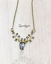 Collana Catenina collanina color oro Donna ciondolo con brillantini e pietra