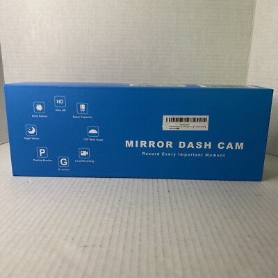 Mirror Dash Cam FHD Dual Mirror Camera Smart Driving Assistant 10  Screen