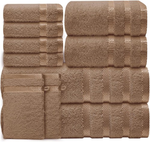 Casabella Luxury Bath Towel Set- 10 Piece Towels for Bathroom 100% Cotton - Picture 6 of 18