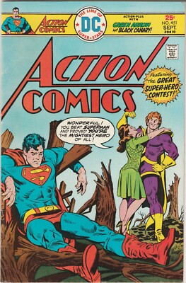 Action Comics #451 DC Comics  Action Plus With Green Arrow and Black Canary