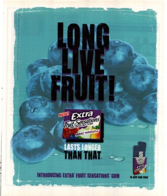 ROLL4, WERBUNG 13X11'' EXTRA FRUIT SENSATIONS BERRY PARADISE