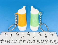 Tupperware keychain mini eco bottle set tinietreasures green orange