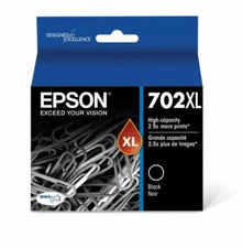 New  Epson 702XL Black Ink Cartridge T702XL120 Genuine Sealed
