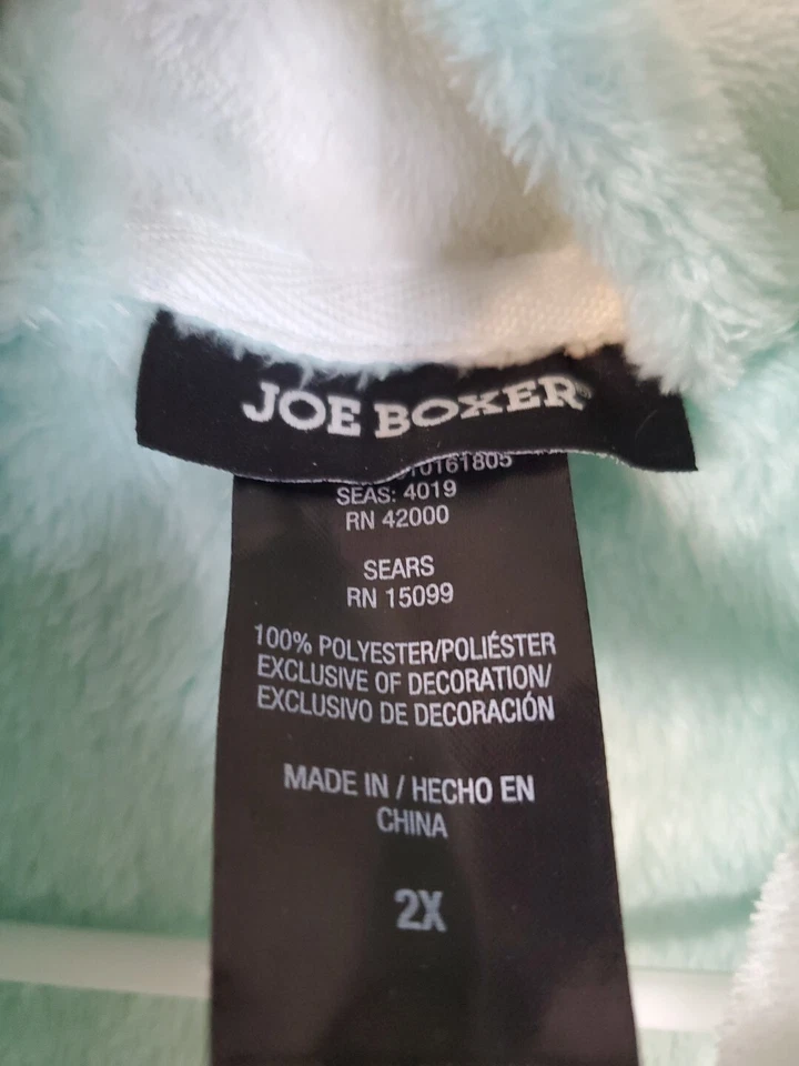Bata Boxer Joe Para Mujer Talla 2X Azul Claro Acogedora Cálida Felpa Envoltura Spa Foto 4 de 4