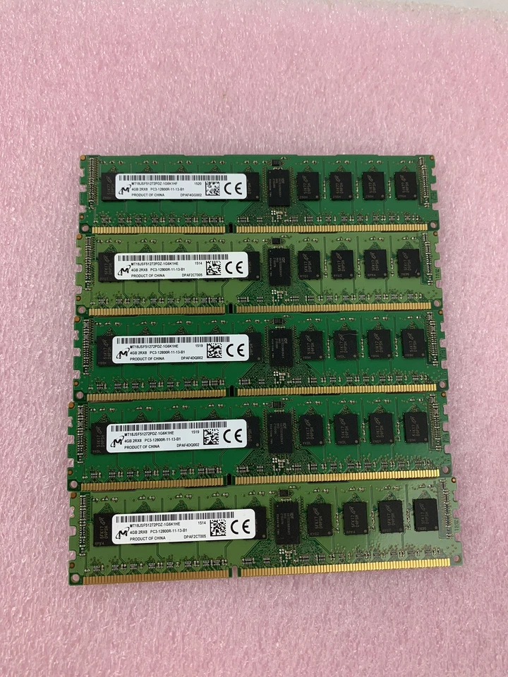 LOT OF 5 MT18JSF51272PDZ-1G6K1HF 4GB PC3-12800R-11-13-B1 2Rx8 - Image 2 of 4