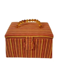 Multicolored Striped Fabric Sewing Box Orange Yellow Amber Philippines 