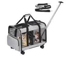 Pet Carrier with Wheels and Detachable handle