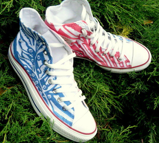 CONVERSE All STAR~High Top sneaker Unisex~10~Men 8~$NEW Flag~Arrows Olive Branch