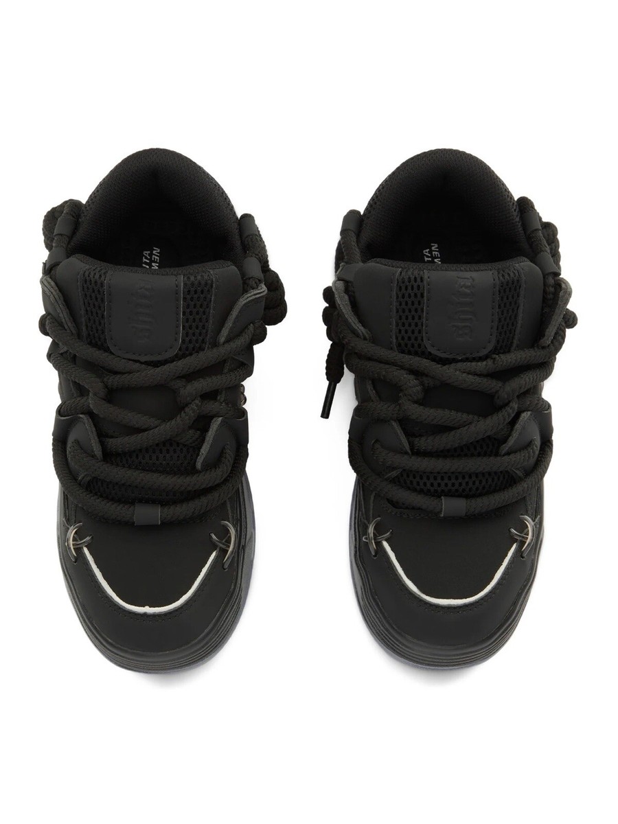 Chunky Rope Skate Shoes Black Sneaker Streetwear Hip Hop Goth | eBay
