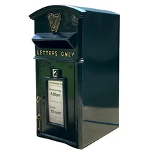 Irish Harp Letters Only Mailbox in Green Cast Iron - Wall Mounted or Standing