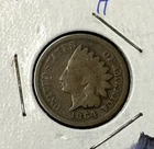 1864-P Indian Head Cent "NO L" 1c Penny (VG - Very Good) - Old U.S. Coins