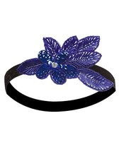 Blue 20s Headpiece Vintage 1920s Flapper Headband Great Gatsby
