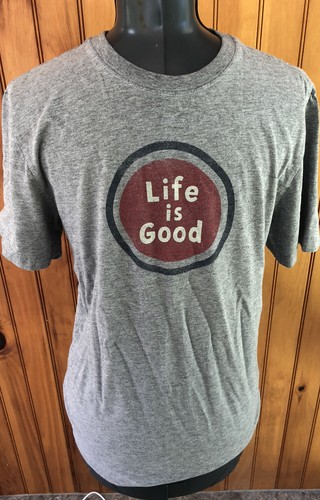 life is good mens medium gray classic fit crusher logo t shirt - Picture 2 of 5