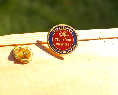 City of Everett WA Parks Recreation Thank You Volunteer Metal Enamel Pin Pinback