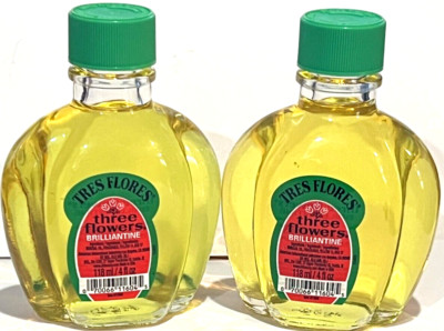 Tres Flores Three Flowers Brilliantine Liquid 4oz / 118ml Hair Oil Pack of 2 -