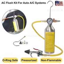 AC Flush Kit Car Air Conditioner System Clean Hose For R12 R22 R134A R404 R410A