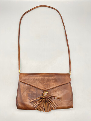 BALLY VINTAGE LADIES HANDBAG 80s brown original leather made in Italy