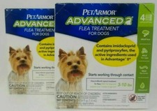 PetArmor Advanced 2 Flea Treatment For Dogs 3-10 Lbs. 4 Applications 2 Boxes NEW