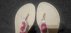 Handmade Adjustable Sandals Braided 7.5 US 24 Mx Pink White Gray Silver Thong — photo 7