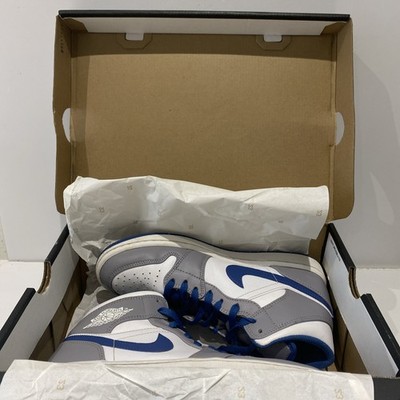 2022 Men Nike Air Jordan 1 One Mid True Blue Cement Grey White Size UK 6 Rare